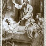 Jesus Raises Jairus's Daughter From the Dead.  Drawing by Heinrich Hoffmann.