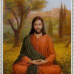 Jesus in the Interiorization of Prayer in Meditation.  Painting by V. V. Sapar