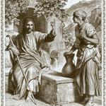 Jesus and the Woman of Samaria. Drawing by Heinrich Hoffmann