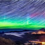 Northern lights over the Rocky Mountains in Canada
